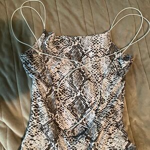 Make print bodysuit with strappy back